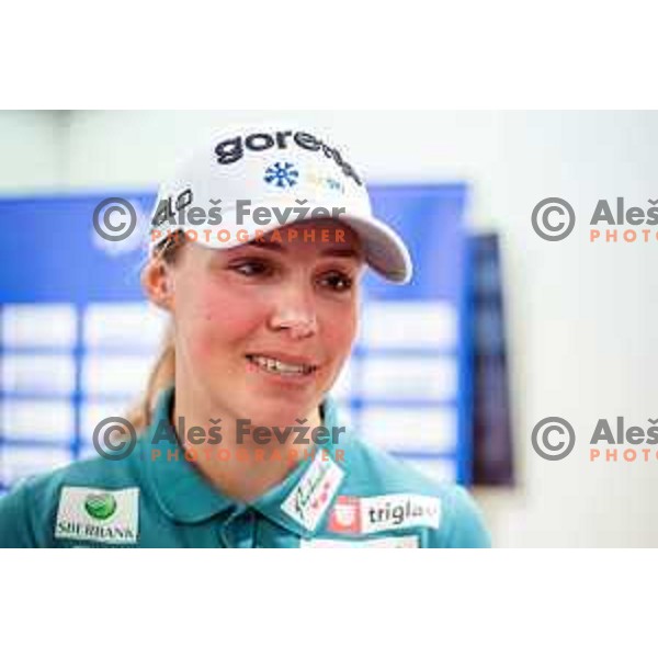 Anamarija Lampic of Slovenia Cross-country team at press conference in Ljubljana on December 16, 2019