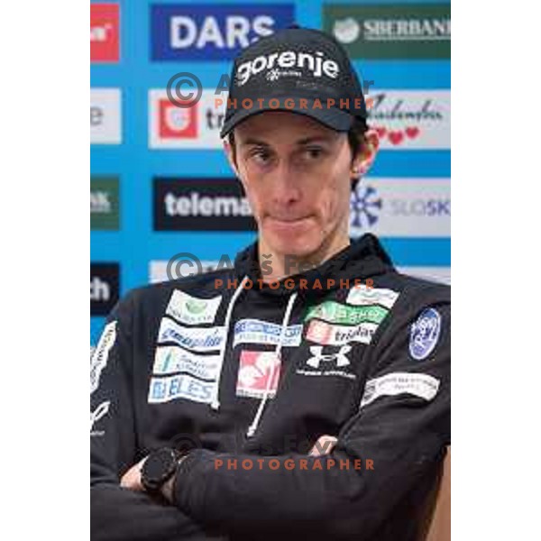 Peter Prevc of Slovenia Ski jumping team at press conference in Ljubljana on December 16, 2019