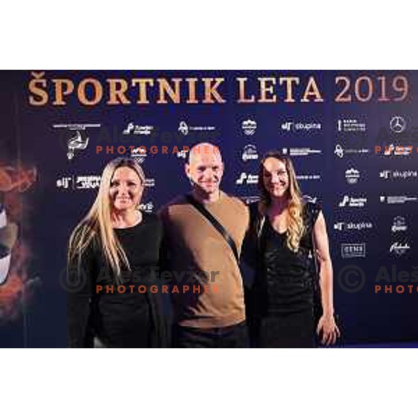 Spela Ponomarenko Janic, Stjepan Janic, Janja Osterman at Slovenian Sportsman of the year 2019, Ljubljana on December 17, 2019