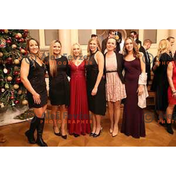 Anja Osterman, Spela Ponomarenko Janic, Janja Garnbret, Maja Mihalinec, Alenka Artnik and Kaja Juvan at Slovenian Sportsman of the year 2019, Ljubljana on December 17, 2019