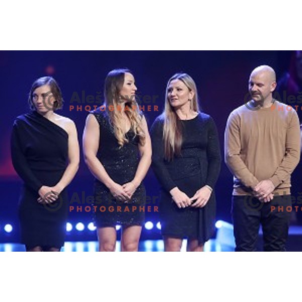 Eva Tercelj, Anja Osterman, Spela Ponomarenko Janic, Stjepan Janic at Best Slovenian Sportsman of the year 2019 gala night in Ljubljana, Slovenia on December 17, 2019