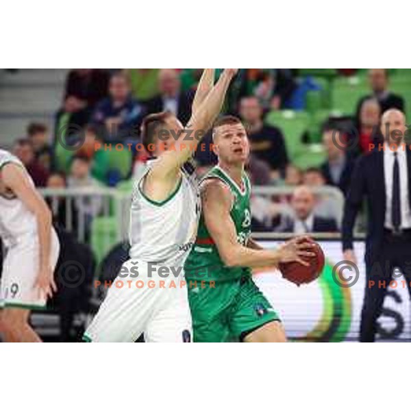 Edo Muric in action during 7Days EuroCup regular season basketball match between Cedevita Olimpija Ljubljana (SLO) and Joventut Badalona (ESP) in Arena Stozice, Ljubljana, Slovenia on December 18, 2019