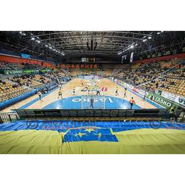 in action during Slovenia Cup 2019/20 handball match between RK Celje Pivovarna Lasko and Riko Ribnica in Arena Zlatorog, Celje, Slovenia on December 18, 2019
