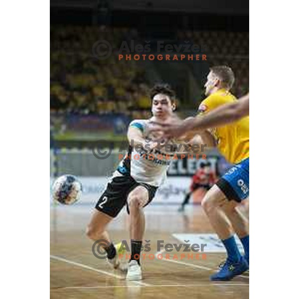 in action during Slovenia Cup 2019/20 handball match between RK Celje Pivovarna Lasko and Riko Ribnica in Arena Zlatorog, Celje, Slovenia on December 18, 2019