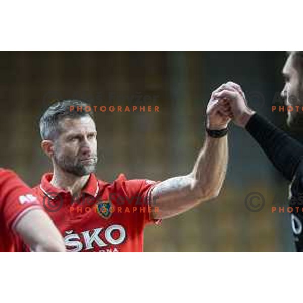 Tomaz Ocvirk, head coach of Celje PL during Slovenia Cup 2019/20 handball match between RK Celje Pivovarna Lasko and Riko Ribnica in Arena Zlatorog, Celje, Slovenia on December 18, 2019