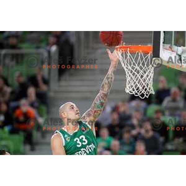 Maik Zirbes in action during 7Days EuroCup regular season basketball match between Cedevita Olimpija Ljubljana (SLO) and Joventut Badalona (ESP) in Arena Stozice, Ljubljana, Slovenia on December 18, 2019