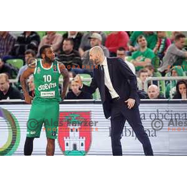 Codi Miller-McIntyre and Slaven Rimac during 7Days EuroCup regular season basketball match between Cedevita Olimpija Ljubljana (SLO) and Joventut Badalona (ESP) in Arena Stozice, Ljubljana, Slovenia on December 18, 2019