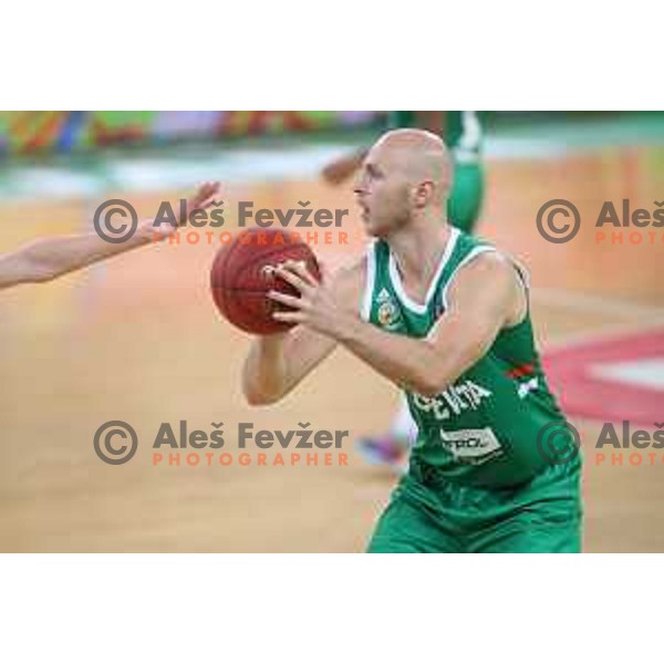 Mirko Mulalic in action during 7Days EuroCup regular season basketball match between Cedevita Olimpija Ljubljana (SLO) and Joventut Badalona (ESP) in Arena Stozice, Ljubljana, Slovenia on December 18, 2019