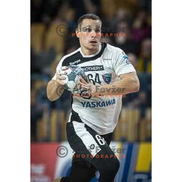 in action during Slovenia Cup 2019/20 handball match between RK Celje Pivovarna Lasko and Riko Ribnica in Arena Zlatorog, Celje, Slovenia on December 18, 2019