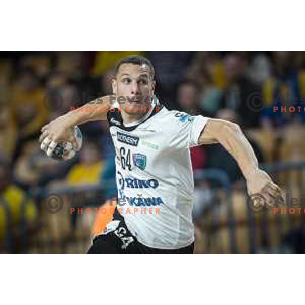 in action during Slovenia Cup 2019/20 handball match between RK Celje Pivovarna Lasko and Riko Ribnica in Arena Zlatorog, Celje, Slovenia on December 18, 2019