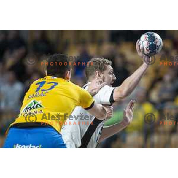 in action during Slovenia Cup 2019/20 handball match between RK Celje Pivovarna Lasko and Riko Ribnica in Arena Zlatorog, Celje, Slovenia on December 18, 2019
