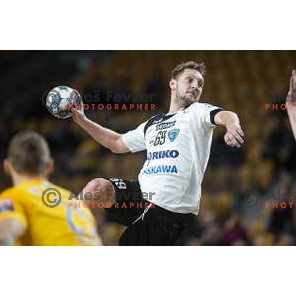 in action during Slovenia Cup 2019/20 handball match between RK Celje Pivovarna Lasko and Riko Ribnica in Arena Zlatorog, Celje, Slovenia on December 18, 2019