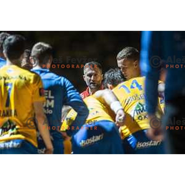 Tomaz Ocvirk, head coach of Celje PL during Slovenia Cup 2019/20 handball match between RK Celje Pivovarna Lasko and Riko Ribnica in Arena Zlatorog, Celje, Slovenia on December 18, 2019