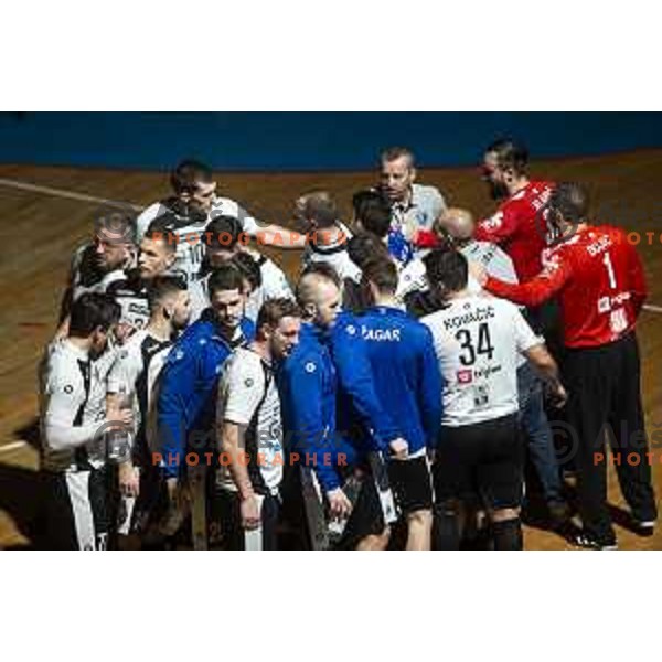 in action during Slovenia Cup 2019/20 handball match between RK Celje Pivovarna Lasko and Riko Ribnica in Arena Zlatorog, Celje, Slovenia on December 18, 2019