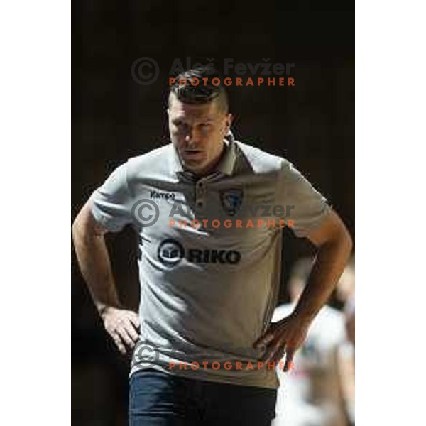 Aljaz Pavlic, head coach of Riko Ribnica during Slovenia Cup 2019/20 handball match between RK Celje Pivovarna Lasko and Riko Ribnica in Arena Zlatorog, Celje, Slovenia on December 18, 2019