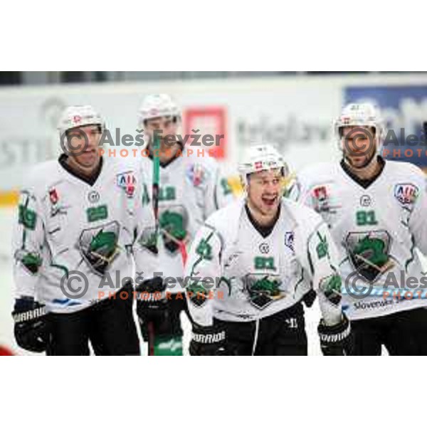 action during Alps league ice-hockey match between Acroni Jesenice and SZ Olimpija in Podmezakla Hall, Jesenice, Slovenia on December 20, 2019