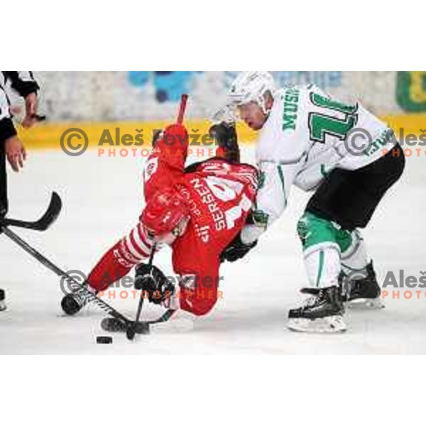 Ales Music in action during Alps league ice-hockey match between Acroni Jesenice and SZ Olimpija in Podmezakla Hall, Jesenice, Slovenia on December 20, 2019