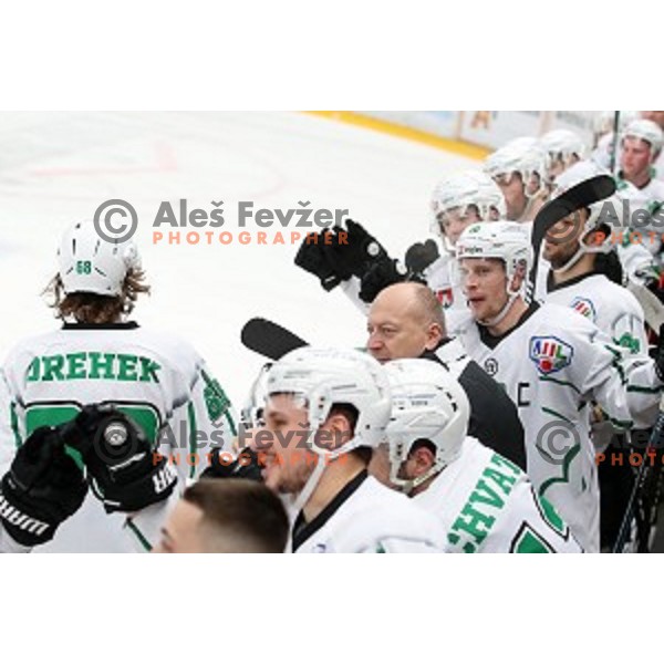 action during Alps league ice-hockey match between Acroni Jesenice and SZ Olimpija in Podmezakla Hall, Jesenice, Slovenia on December 20, 2019