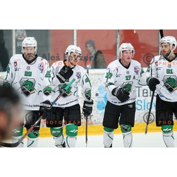 action during Alps league ice-hockey match between Acroni Jesenice and SZ Olimpija in Podmezakla Hall, Jesenice, Slovenia on December 20, 2019