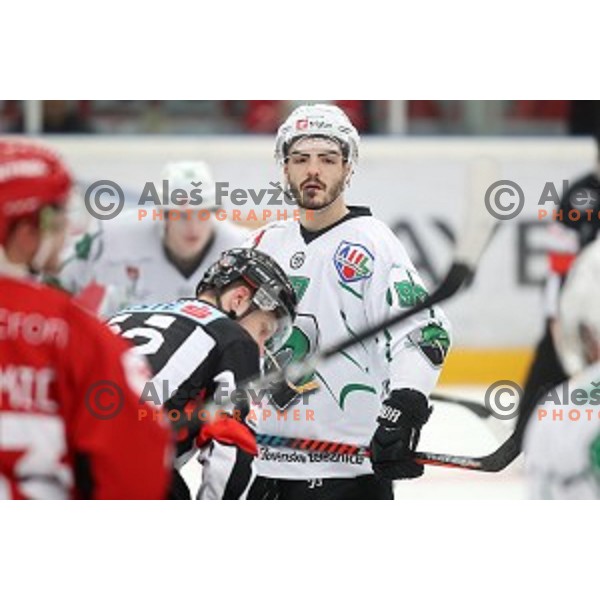 action during Alps league ice-hockey match between Acroni Jesenice and SZ Olimpija in Podmezakla Hall, Jesenice, Slovenia on December 20, 2019