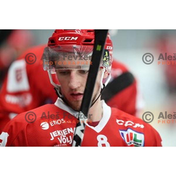 action during Alps league ice-hockey match between Acroni Jesenice and SZ Olimpija in Podmezakla Hall, Jesenice, Slovenia on December 20, 2019