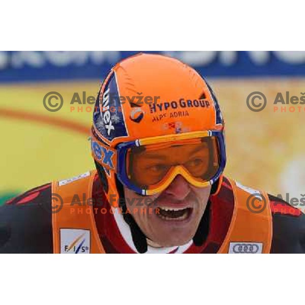 Ivica Kostelic (CRO) at finish of second run of Audi FIS Alpine Ski World Cup Giant Slalom in Kranjska gora, Slovenia on 8th of March 2008. Photo by Ales Fevzer 