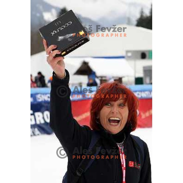 Lottery prize at Audi FIS Alpine Ski World Cup Giant Slalom in Kranjska gora, Slovenia on 8th of March 2008. Photo by Ales Fevzer 