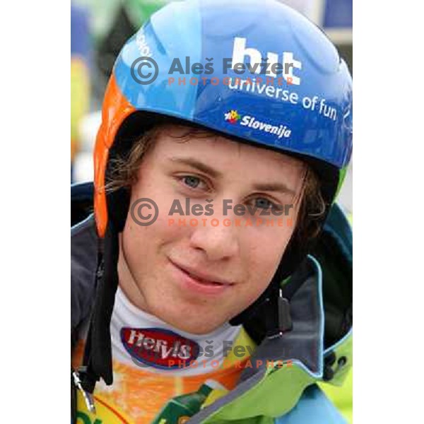 Matic Skube after first run of Audi FIS Alpine Ski World Cup Giant Slalom in Kranjska gora, Slovenia on 8th of March 2008. Photo by Ales Fevzer 