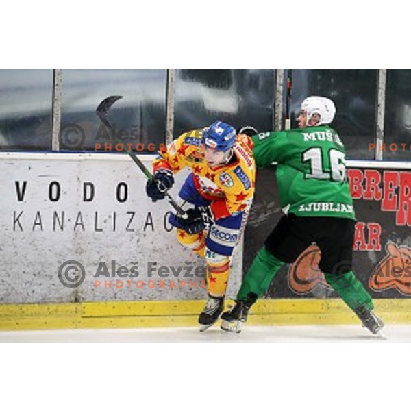 Ales Music of SZ Olimpija in action during Alps League regular season ice-hockey match between SZ Olimpija and Asiago in Tivoli Hall, Ljubljana, Slovenia on December 21, 2019