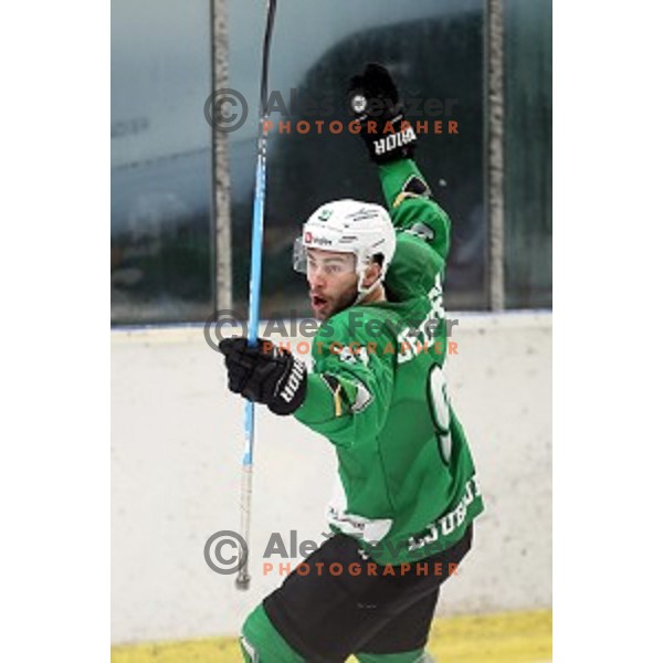 Zan Jezovsek of SZ Olimpija in action during Alps League regular season ice-hockey match between SZ Olimpija and Asiago in Tivoli Hall, Ljubljana, Slovenia on December 21, 2019