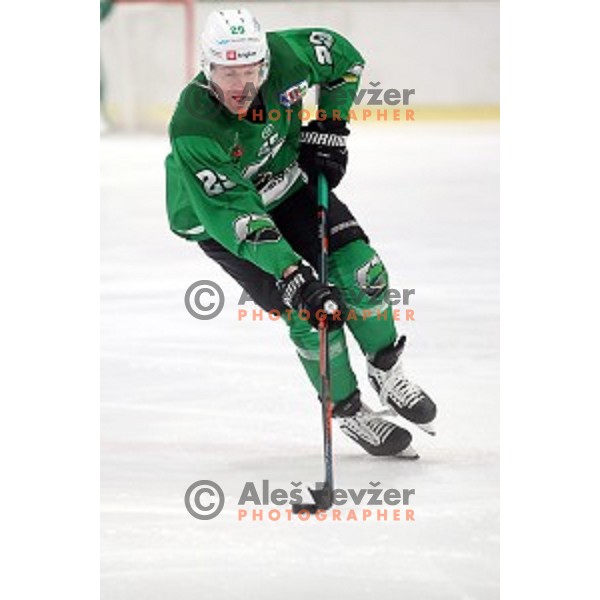 Anze Ropret of SZ Olimpija in action during Alps League regular season ice-hockey match between SZ Olimpija and Asiago in Tivoli Hall, Ljubljana, Slovenia on December 21, 2019