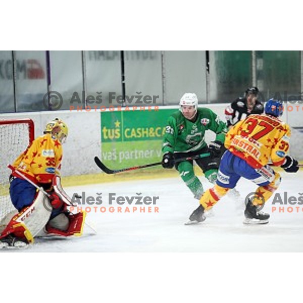 Anze Ropret of SZ Olimpija in action during Alps League regular season ice-hockey match between SZ Olimpija and Asiago in Tivoli Hall, Ljubljana, Slovenia on December 21, 2019