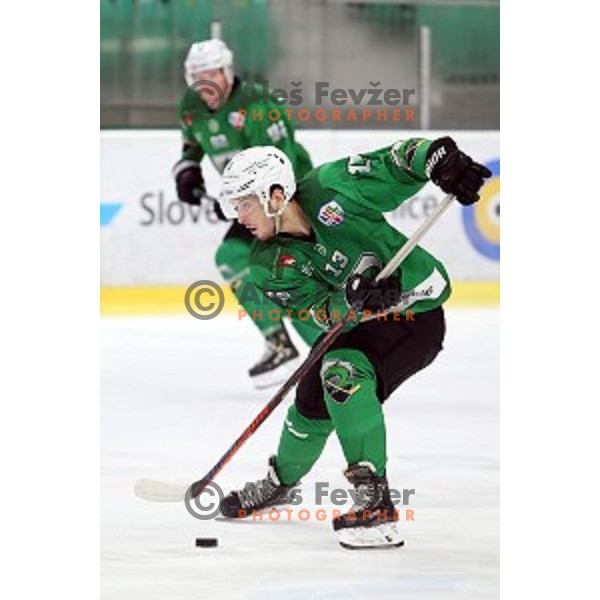 Aljaz Chvatal of SZ Olimpija in action during Alps League regular season ice-hockey match between SZ Olimpija and Asiago in Tivoli Hall, Ljubljana, Slovenia on December 21, 2019