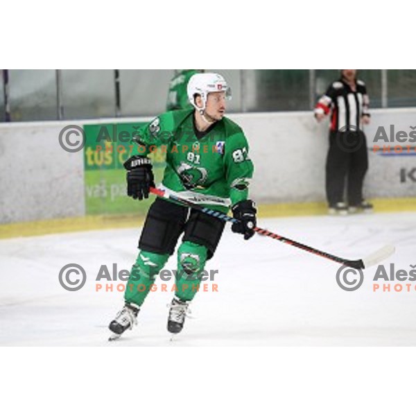 Saso Rajsar of SZ Olimpija in action during Alps League regular season ice-hockey match between SZ Olimpija and Asiago in Tivoli Hall, Ljubljana, Slovenia on December 21, 2019