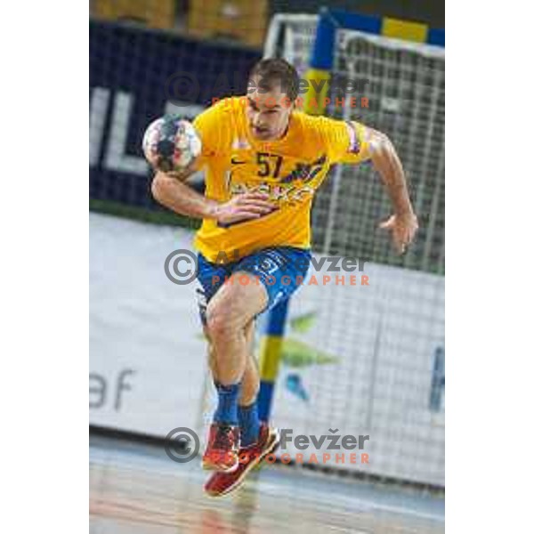 in action during Slovenia Cup 2019/20 handball match between RK Celje Pivovarna Lasko and Riko Ribnica in Arena Zlatorog, Celje, Slovenia on December 18, 2019