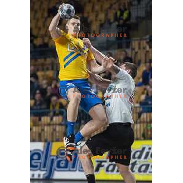 in action during Slovenia Cup 2019/20 handball match between RK Celje Pivovarna Lasko and Riko Ribnica in Arena Zlatorog, Celje, Slovenia on December 18, 2019