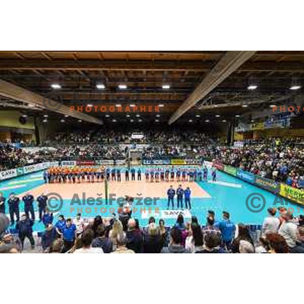 in action during friendly volleyball match between Slovenia and Netherlands in Dvorana Tabor, Maribor, Slovenia on January 2, 2019