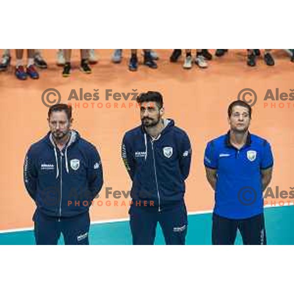 Alberto Guiliani, Sebastjan Skorc during friendly volleyball match between Slovenia and Netherlands in Dvorana Tabor, Maribor, Slovenia on January 2, 2019