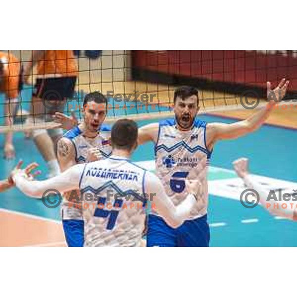 Mitja Gasparini in action during friendly volleyball match between Slovenia and Netherlands in Dvorana Tabor, Maribor, Slovenia on January 2, 2019