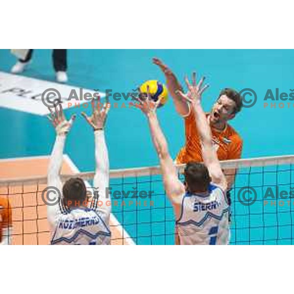 in action during friendly volleyball match between Slovenia and Netherlands in Dvorana Tabor, Maribor, Slovenia on January 2, 2019