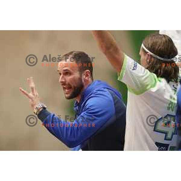 Uros Zorman, assitant coach of Slovenia during friendly handball match between Slovenia and Northern Macedonia in Slovenj Gradec on Janaury 3, 2020
