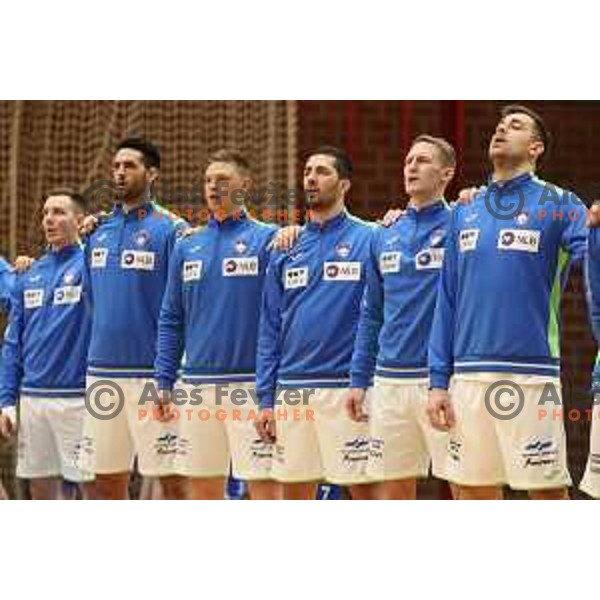 Mario Sostaric of Slovenia during friendly handball match between Slovenia and Northern Macedonia in Slovenj Gradec on Janaury 3, 2020