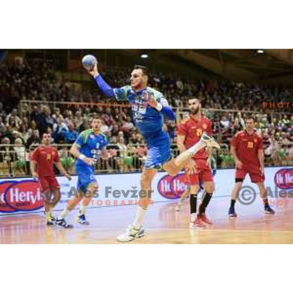 Borut Mackovsek of Slovenia during friendly handball match between Slovenia and Montenegro in Trbovlje on Janaury 4, 2019