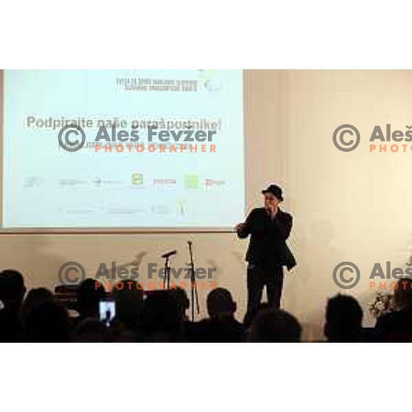 Trkaj sings during Gala event of Slovenian ParaOlympic Committee announcing best Para sportsman of the year 2019 in Ljubljana, Slovenia on January 21, 2020