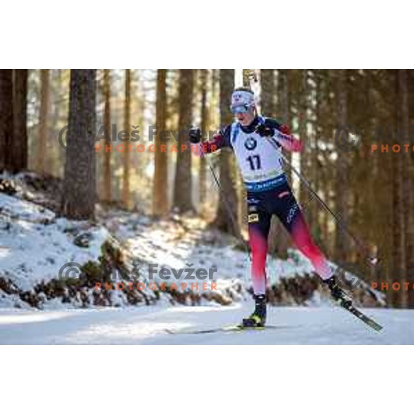 Johannes Thignes Boe competing at IBU Biathlon World Cup Men 20 km race in Pokljuka, Slovenia on January 23, 2020