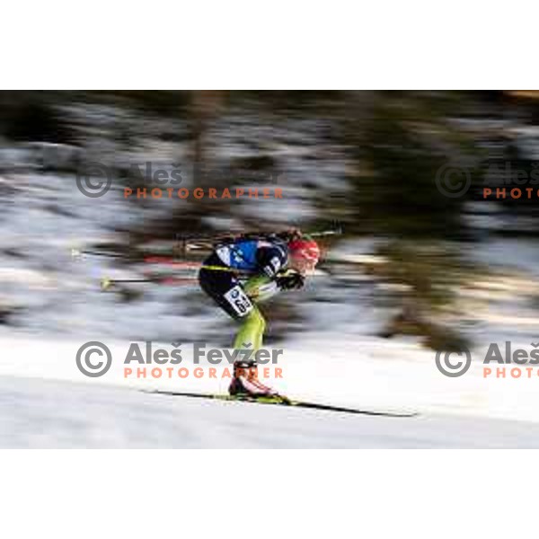 Polona Klemencic at Women Individual 15 km , IBU Biathlon World Cup at Pokljuka, Slovenia on January 24, 2020