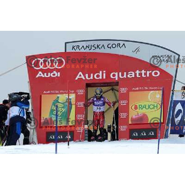 Naoki Yuasa (JPN) in first run of Audi FIS Alpine Ski World Cup Slalom in Kranjska gora, Slovenia on 9th of March 2008. Photo by Ales Fevzer 