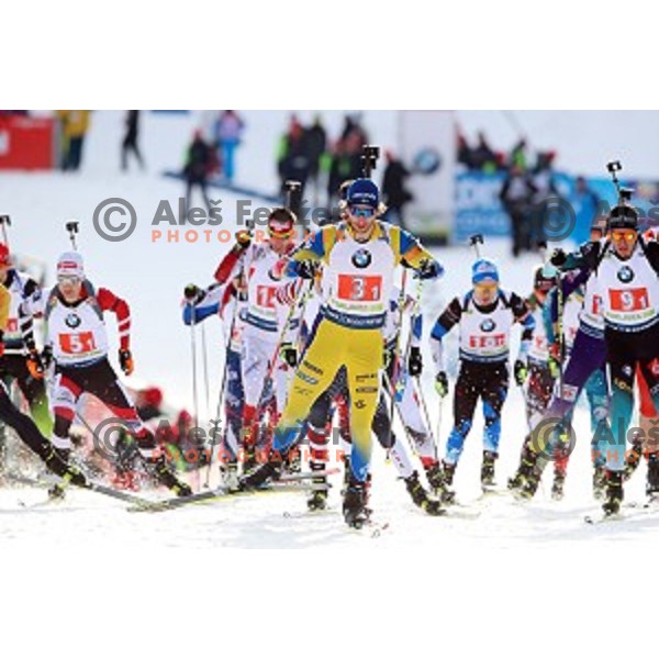 Peppe Femling (SWE) competing in Mixed 4x7.5 km Relay at IBU Biathlon World Cup, Pokljuka, Slovenia on January 25, 2020
