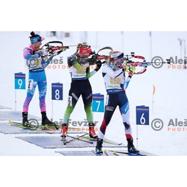 Polona Klemencic (SLO) competes in Mixed 4x7.5 km Relay at IBU Biathlon World Cup, Pokljuka, Slovenia on January 25, 2020