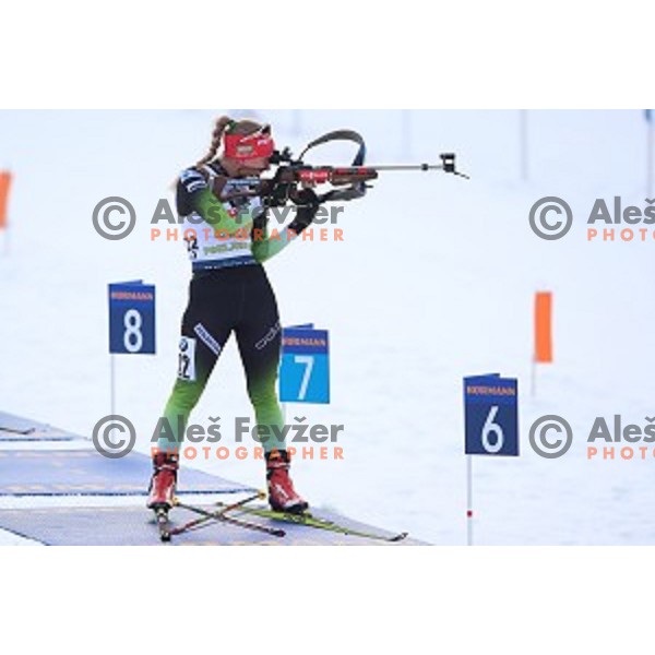 Polona Klemencic (SLO) competes in Mixed 4x7.5 km Relay at IBU Biathlon World Cup, Pokljuka, Slovenia on January 25, 2020